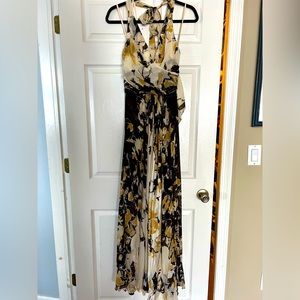 Vintage Satin & Chiffon Halter Dress